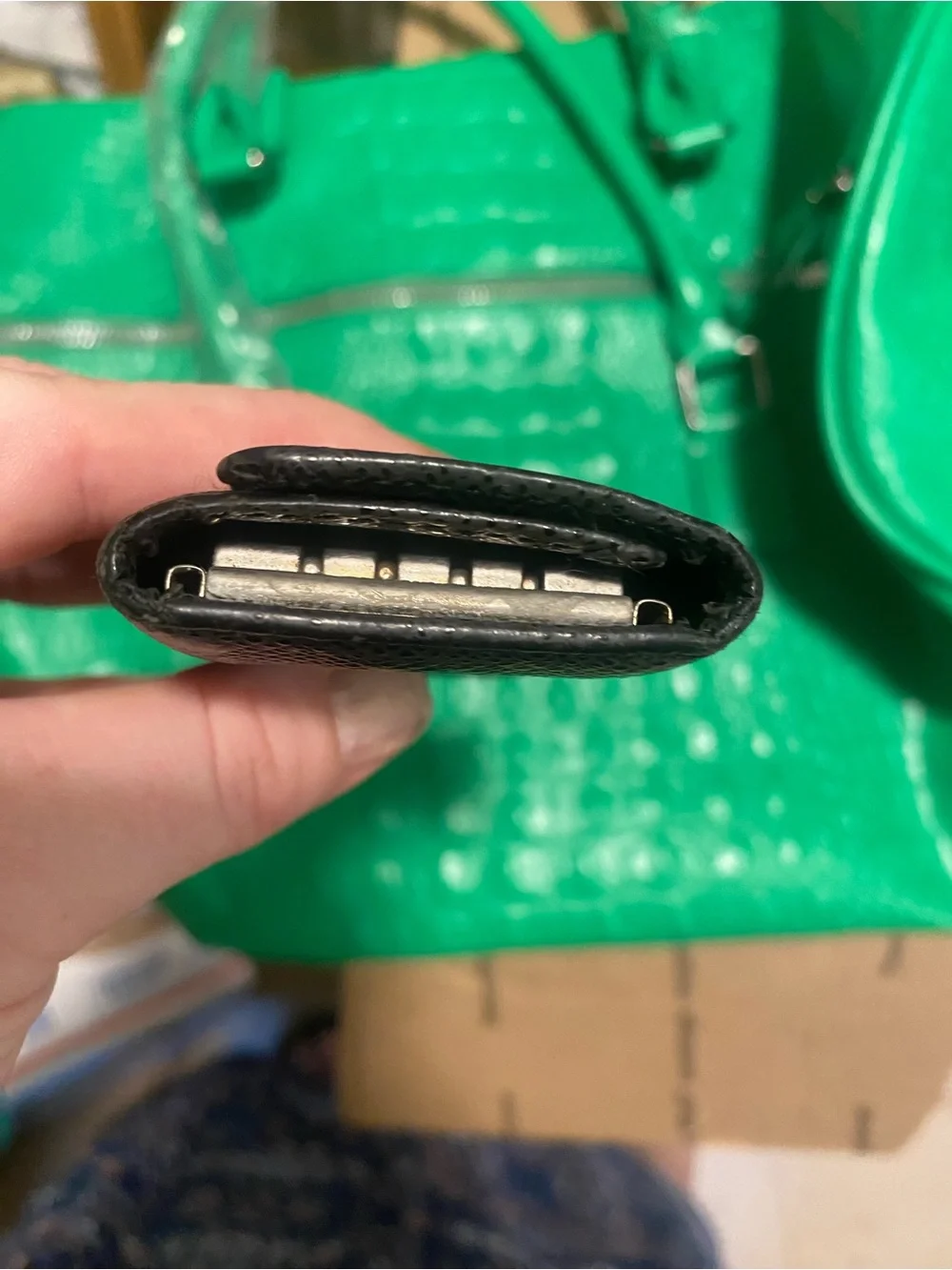Louis Vuitton Black Textured Leather Key Pouch